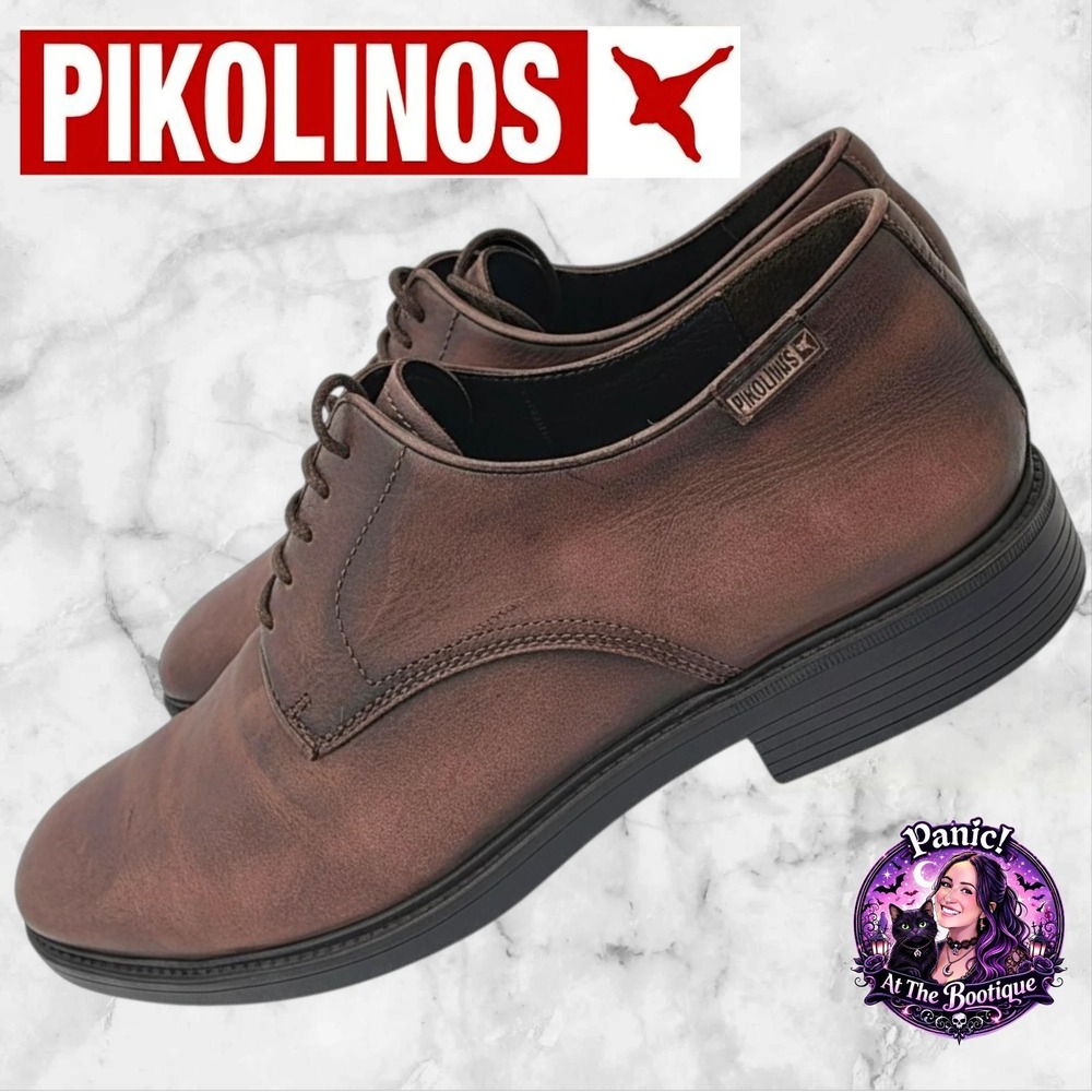 Pikolinos Derby Shoes Men 42 9US Brown Leather Airgonemics Lace Up Dress Shoes